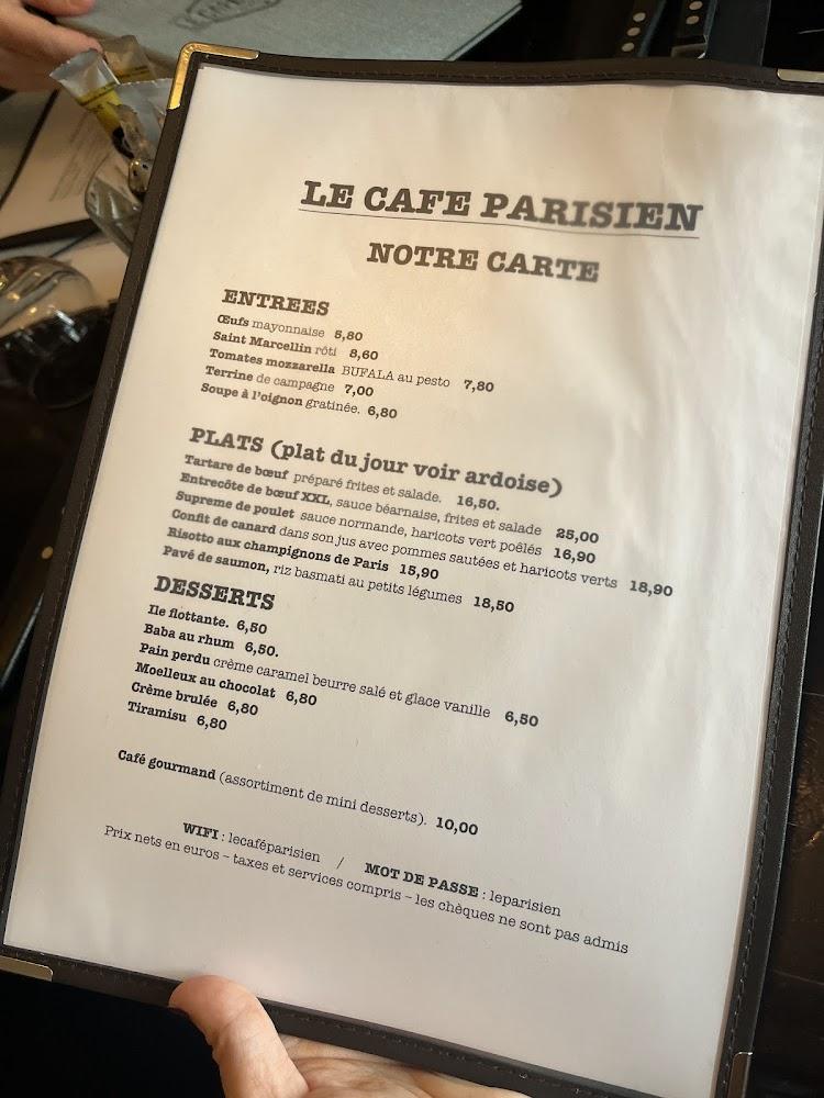 Le Café Parisien - Menu Image 3